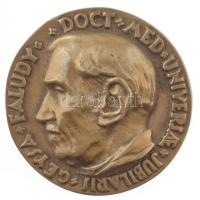 Csúcs Ferenc (1905-1999) 1946. "Dr. Faludy Géza" öntött fém plakett "GEYSA FALUDY DOCT MED UNIVERSAE JUBILARIS / MCCMXCVI - MCMXLVI" (~75 mm) T:AU HV 135.