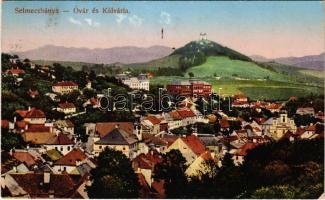 1915 Selmecbánya, Schemnitz, Banská Stiavnica; Óvár és Kálvária. Joerges 1912-13. / castle and calvary (fl)