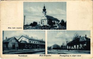 1936 Kál-Kápolna, Római katolikus templom, Vasútállomás, Pénzügyőrség és Polgári iskola (EK)