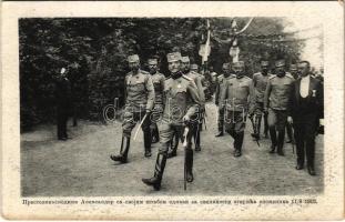 1913 Belgrade, August 11. Crown Prince Alexander with his military staff leaving from the unveiling ceremony of the monument