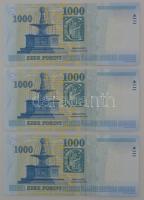 2015. 1000Ft (3x) sorszámkövetők "DE 3327666 - DE 3327668" T:UNC