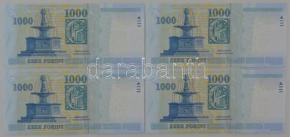 2015. 1000Ft (4x) közte sorszámkövetők és közeli sorszámok "DC 3569337 - DC 3569344" T:AU