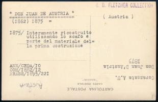 cca 1900 S.M.S. Don Juan d'Austria, (~1875-~1919) fotó képeslap, hátoldalon olaz nyelvű informá...