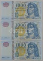 2015. 1000Ft (3x) sorszámkövetők és közeli sorszám "DD 7977586 - DD 7977589" T:UNC,AU