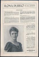 1914 Durigo Ilona (1881-1943) énekesnő, és énektanár, világszerte ünnepelt dal- és oratóriuménekes által aláírt, és egy ismeretlen személy (János) által írt képeslap, Londonból haza, Détschy Károly főmérnök részére, hajtásnyommal. + Valamint saját kezű sorai egy róla szóló német nyelvű prospektus hátoldalán.