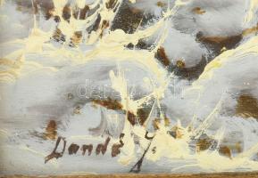 Dandé József (?-?): Téli patak. Olaj, karton, jelzett, keretben, 38x29 cm