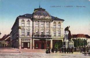 Ljubljana, Laibach; Marijin trg. / square, Preserens monument