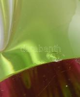 Nagyméretű Chribska színátmenetes üvegváza, terv.: Josef Hospodka. Aljánál kis pattanással, jelzés n...