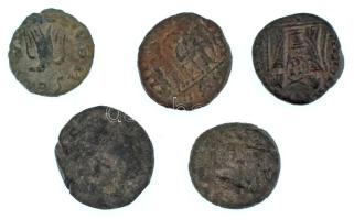 Római Birodalom 5db-os bronz érmetétel T:VF,F Roman Empire 5pcs bronze coin lot C:VF,F