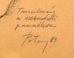 Patay László (1931-2002): Anya gyermekével (tanulmány a szekszárdi pannókhoz), 1983. Szén, papír, je...