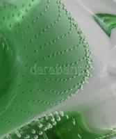 Murano buboréksorral díszített üvegkínáló, jelzés nélkül, minimális kopással, 16x16x5,5 cm