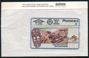 Pápua Új-Guinea ásványkincsek 5 egységes telefonkártya