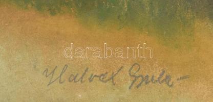 Halvax Gyula (1906-1984): Faluvégi fa. Pasztell, papír, jelzett, üvegezett fakeretben, 50×40 cm