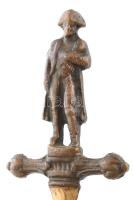 Napoleon figurális levélbontó tőr, bronz, jelzés nélkül, h: 17 cm