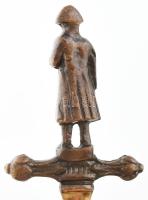 Napoleon figurális levélbontó tőr, bronz, jelzés nélkül, h: 17 cm