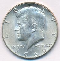 Amerikai Egyesült Államok 1969D 1/2$ Ag "Kennedy" T:AU USA 1969D 1/2 Dollar Ag "Kennedy" C:AU Krause KM#202a