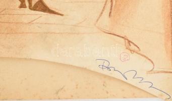 Olvashatatlan jelzéssel: Jelmeztervek, XX. sz. második fele. Vegyes technika, papír, kartonra kasíro...