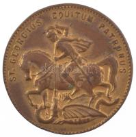 DN Sárkányölő Szent György kétoldalas aranyozott bronz emlékérem (25mm) T:XF kopott aranyozás