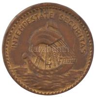 DN "Sárkányölő Szent György" kétoldalas aranyozott bronz emlékérem (25mm) T:XF kopott aran...