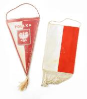2 db lengyel asztali zászló, h: 21 - 26 cm