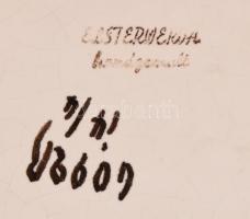 cca 1920-1930 Steingutfabrik Elsterwerda korai art deco mázas fajansz hamutál, kis pattanásokkal, je...