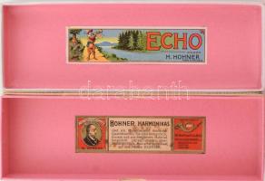 cca 1940 M. Hohner Echo márkájú szájharmonika, dekoratív eredeti keménydobozban, kitűnő állapotban, ...
