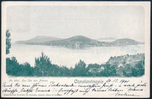 1901 Konstantinápoly képeslap osztrák 5h bérmentesítéssel Bécsbe "S.M.S. TAURUS"