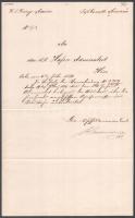 1880 Az S.M. Corvette Minerva parancsnokának kézzel írptt jelentése a Cs. k. Kikötői parancsnokságnak. A z érkezés igazolásával. / 1880 Handwritten report from the commanding officer of S.M. Corvette Minerva addressed to the K.K. Harbor Admiralty in Pola, Rubber stamps showing receipt at the Pola Harbor Admiralty and the k.k. Militär-Hoch-Kommando Pola. Rare original document.