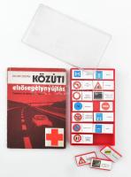 Retró Kresz dominó, eredeti dobozában + Dr. Pap Zoltán: Közúti elsősegélynyújtás. Tankönyv és ellenőrző kérdések. Bp., 1985, Műszaki Könyvkiadó. Kiadói papírkötés.