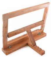 Dekoratív fa könyvtartó, szép állapotban, támasztható, 50x38 cm