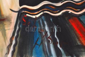 Scheiber jelzéssel: Vitorlások. Akvarell, papír, sérült, keretben, 59x41