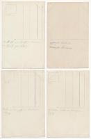 1917 Romania - 4 db eredeti fotó az első világháborúból: katonai hídon átkelés, lövészek a fedezékbe...