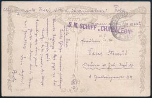 1917 Tábori posta képeslap "S.M.SCHIFF CHAMÄLEON"