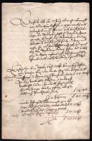 1675 Komárom (Commorn), latin nyelvű irat, két oldalon, 4 db viaszpecséttel