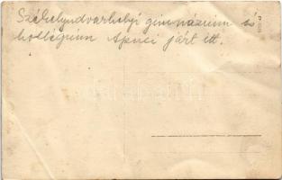Székelyudvarhely, Odorheiu Secuiesc; Gimnázium és kollégium / boarding school. photo (gyűrődések / c...