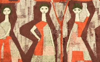 cca 1965-1970 Kőszegi Bútorszövetgyár, "Erika" fali mokett, 75x180 cm, szép állapotban