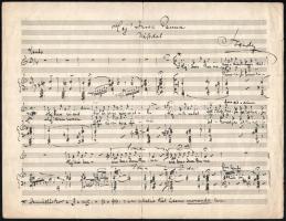 1907-1911 Szendy Árpád (1863-1922) zongoraművész és - tanár, zeneszerző által saját kezűleg írt &quo...