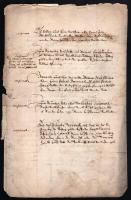 1664 Komárom (Commorn), német nyelvű irat, három oldalon, 8 db viaszpecséttel, sérülésekkel