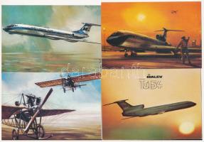 9 db MODERN MALÉV repülős képeslap / 9 modern Hungarian aircraft postcards