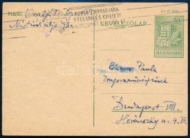 1949 Országh Tivadar (1901-1963) hegedűművész, zeneszerző saját kézzel írt levelezőlapja Braun Paula...