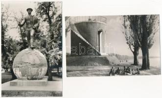 Baja - 5 db modern Képzőművészeti Alap képeslap: Türr István emlékmű, Jelky András szobra, Városi kó...