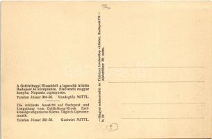 Budapest XI. Gellérthegyi Kioszk kávéház és vendéglő terasza. Hátoldalon reklám