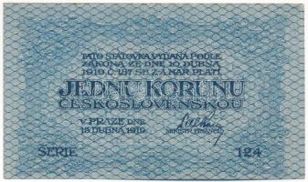 Csehszlovákia 1919. 1K T:XF Czechoslovakia 1919. 1 Koruna C:XF Krause 6.a