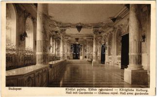 1926 Budapest I. Királyi palota, előtér a ruhatárral, belső (EK)