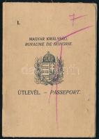1933 Magyar Királyság által kiállított útlevél, fénykép nélkül, román vízummal