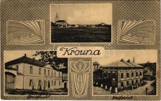 1917 Krouna, multi-view postcard, shop. Art Nouveau (fl)