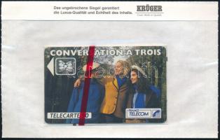 Franciaország - Conversation a trois 50 egységes használatlan telefonkártya bontatlan csomagolásban