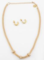 Nyaklánc és fülbevaló szett, Swarovski kristályokkal ékítve eredeti dobozában, leírással