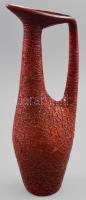 Zsolnay repesztett ökörvér (eozin) mázas porcelán váza, 1960-as évek. Jelzett, apró mázelszíneződéssel, m: 32 cm. Ritka!