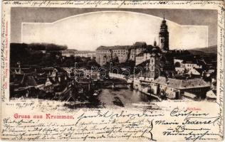 1900 Cesky Krumlov, Krummau, Krumau; Schloss / castle, river, bridge. Verlag von Florian Schitel (fl)